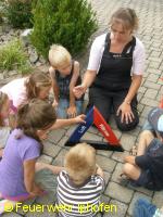 Wir "bauen" ein Feuer